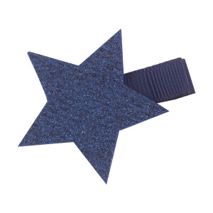 Barrette étoile bleu marine paillettes