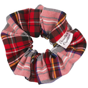 Chouchou cheveux tartan rouge Noël