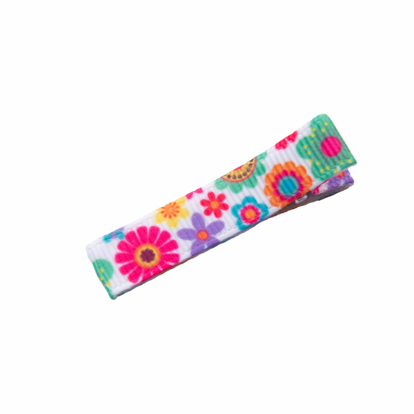 barrette pince anti glisse fleurs multicolores