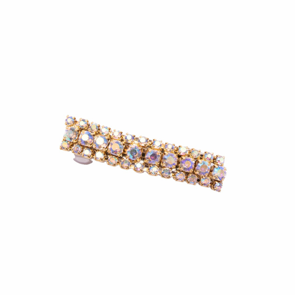 barrette femme bijou strass or rose