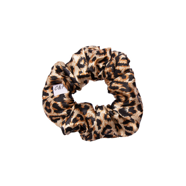 chouchou mini enfant leopard satin