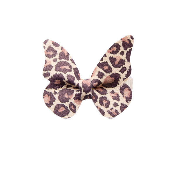 Barrette anti glisse papillon leopard fille