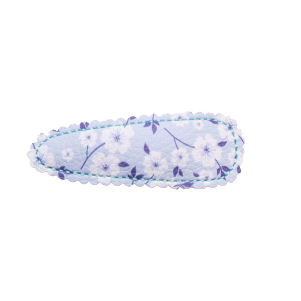 Barrette clic clac fleurs bleues fille