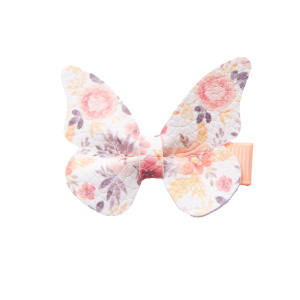 Barrette papillon fleurs d’automne