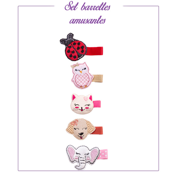 lot barrettes amusantes