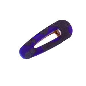 Barrette résine goutte violet et noir