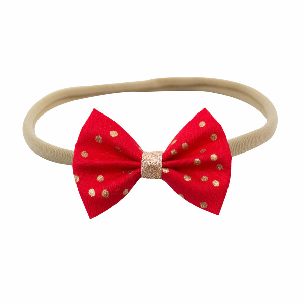 bandeau cheveux bebe fille noeud noel rouge