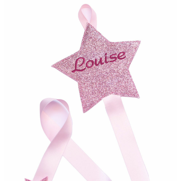 porte barrette prenom etoile rose