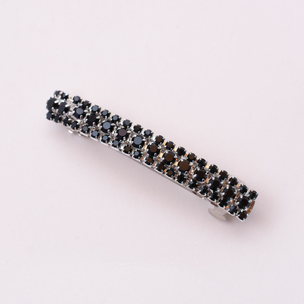 barrette femme bijoux strass noirs