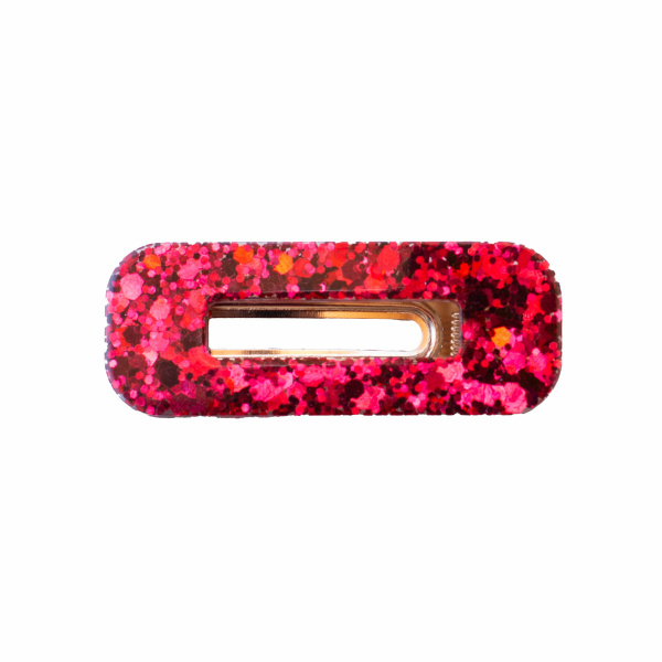 barrette femme résine rouge