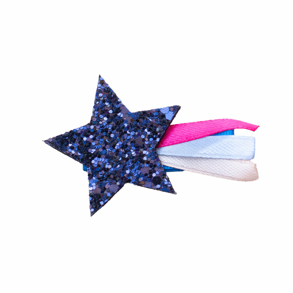 barrette étoile filante bleu marine enfant