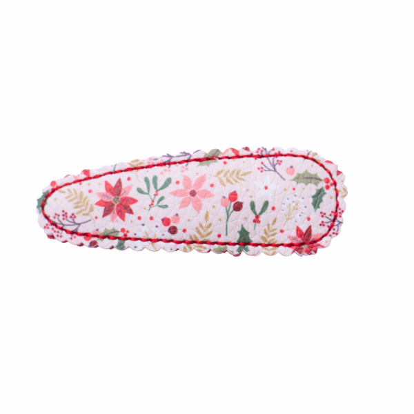 Barrette cheveux fleurs de noels clic clac