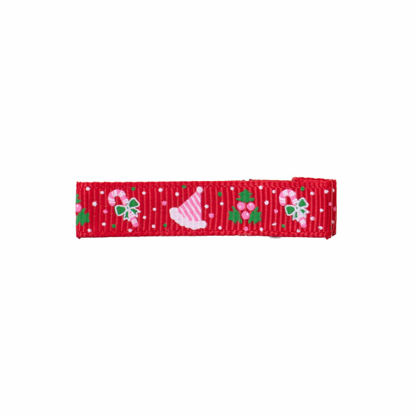 Barrette cheveux anti glisse ruban de noel