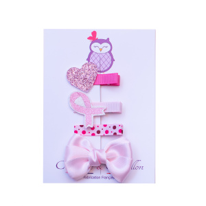 Barrettes anti glisse set octobre rose