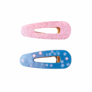 Barrette résine bleu ou rose