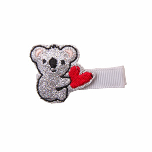 Barrette Koala coeur rouge