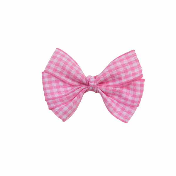 Barrette enfant noeud vichy rose