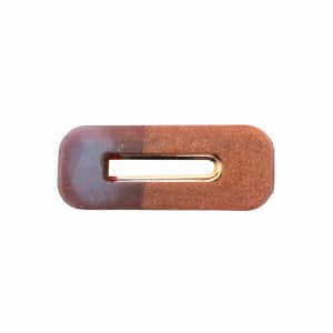 Barrette résine rectangle brun cuivré