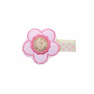 Barrette fleur de Pâques brodée