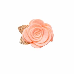 Barrette rose Pêche et or