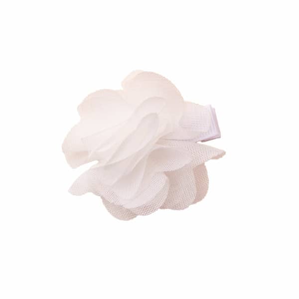 barrette enfant fleur organz blanc