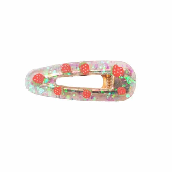 barrette résine fille petites fraises