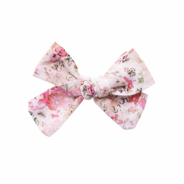 barrette noeud liberty rose fillette