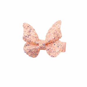 Barrette papillon ultra paillettes orangé