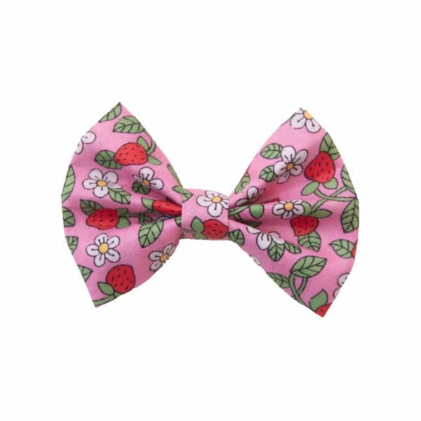 Barrette petite fille noeud fraises