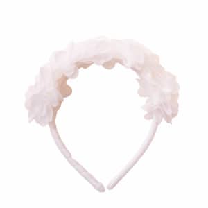 Serre-tête fille Fleurs organza blanches